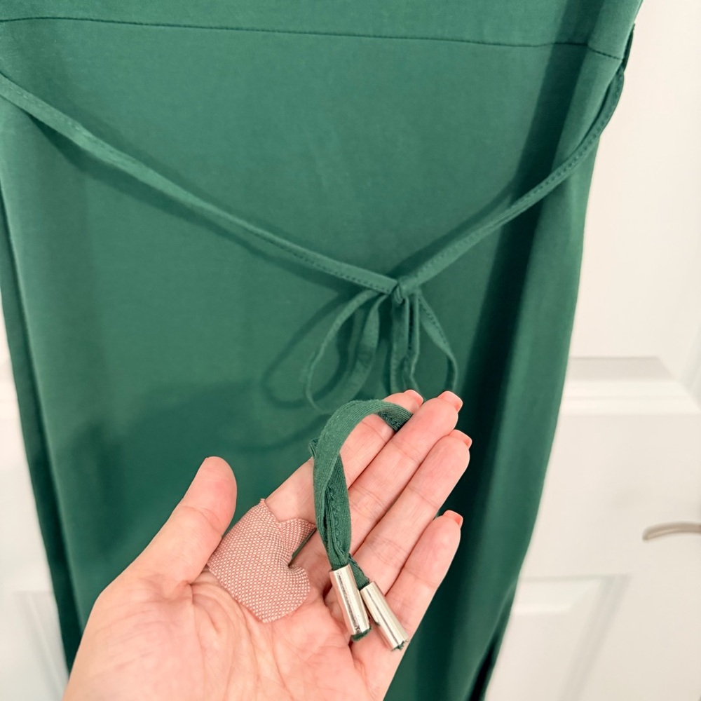 Green Midi Dress with Waist Tie - Picture 4 of 6